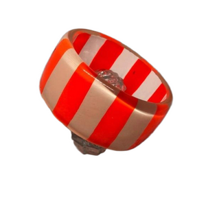 Vintage lucite stripe bangle bracelet statement fun vibrant